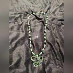 Elegant Green and Silver Necklace